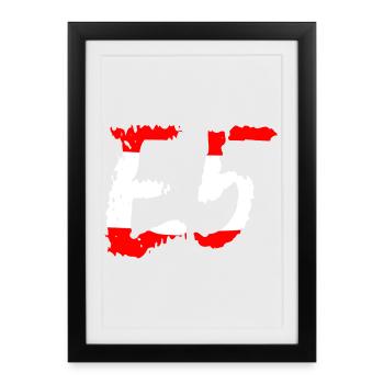 E5 Oberstdorf Meran - Gerahmtes Poster (27 × 37 cm) - Schwarz - Vorne