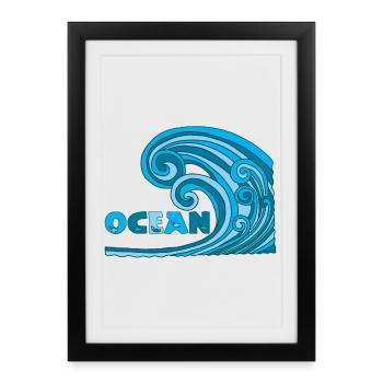 Océan - Affiche encadrée (27 × 37 cm) - noir - Devant