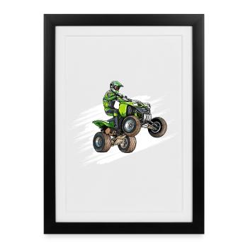 Motorcycle, Quad - Framed poster (27 × 37 cm) - black - Front