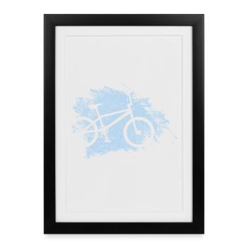 Coup de pinceau Éclaboussure de Vélo - Affiche encadrée (27 × 37 cm) - noir - Devant