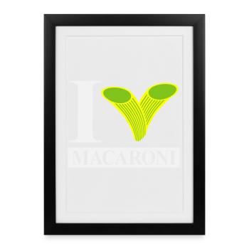 I love macaroni - Framed poster (27 × 37 cm) - black - Front