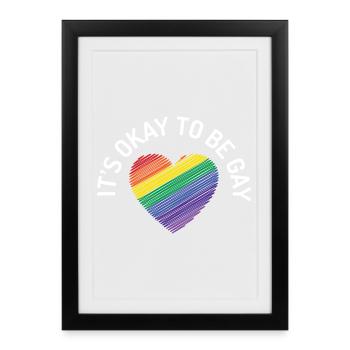 C’est normal d’être gay - Affiche encadrée (27 × 37 cm) - noir - Devant
