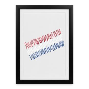 Pays-Bas - Affiche encadrée (27 × 37 cm) - noir - Devant