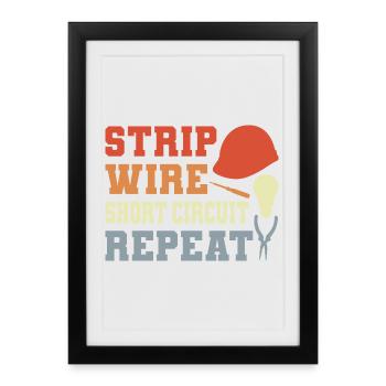 Drôle de blague d’électricien - Affiche encadrée (27 × 37 cm) - noir - Devant