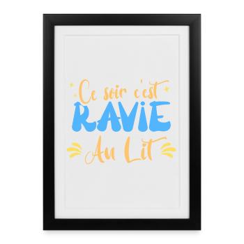 Ce soir c'est ravie au lit humour blague mariage - Affiche encadrée (27 × 37 cm) - noir - Devant