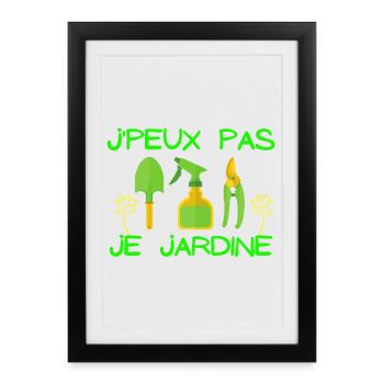 jardiner, jardinage, fan de jardinage - Affiche encadrée (27 × 37 cm) - noir - Devant