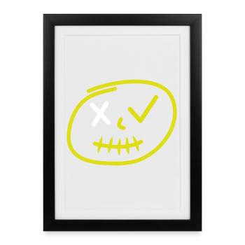 Visage de tendance - Affiche encadrée (27 × 37 cm) - noir - Devant