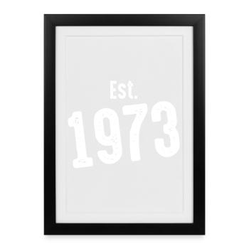 Est 1973 Vintage Distress - Framed poster (27 × 37 cm) - black - Front