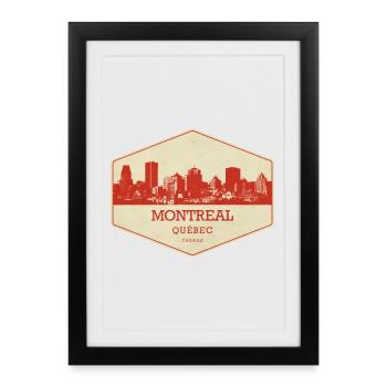 Montreal Skyline Retro Seal - Framed poster (27 × 37 cm) - black - Front