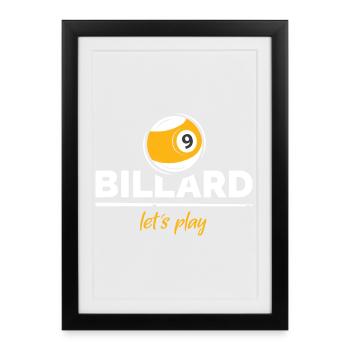 billard poule 9 que ball Logo Club Team Cup - Affiche encadrée (27 × 37 cm) - noir - Devant