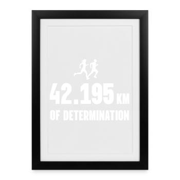Marathon - 42 195 km de détermination - Affiche encadrée (27 × 37 cm) - noir - Devant