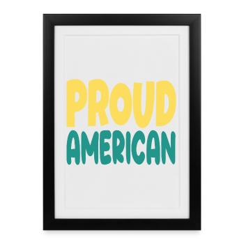Pround typograohy américaine - Affiche encadrée (27 × 37 cm) - noir - Devant