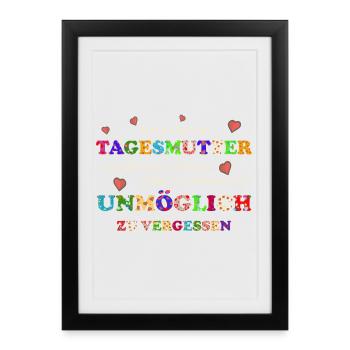 Eine großartige Tagesmutter - Danke für alles ! - Gerahmtes Poster (27 × 37 cm) - Schwarz - Vorne