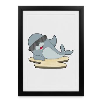 Lunettes de soleil Seal - Affiche encadrée (27 × 37 cm) - noir - Devant
