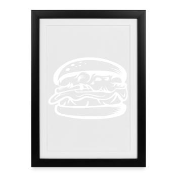 Burger Shop Symbol Food Food Fast Food - Framed poster (27 × 37 cm) - black - Front