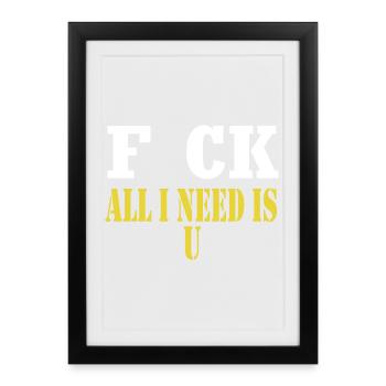 F CK tout ce dont j’ai besoin est une blague sarcastique - Affiche encadrée (27 × 37 cm) - noir - Devant