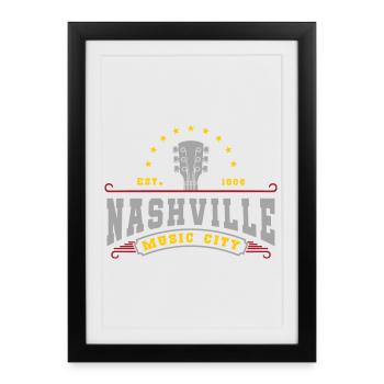 Nashville Tennessee Music | Colors changeable - Framed poster (27 × 37 cm) - black - Front