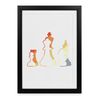 Retro chess game - Framed poster (27 × 37 cm) - black - Front