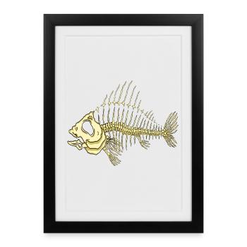 Poisson - Affiche encadrée (27 × 37 cm) - noir - Devant