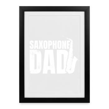 Saxophonist Father - Framed poster (27 × 37 cm) - black - Front