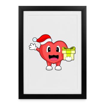 Heart Christmas Package - Framed poster (27 × 37 cm) - black - Front