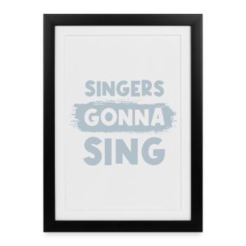 Singers going to sing - Framed poster (27 × 37 cm) - black - Front