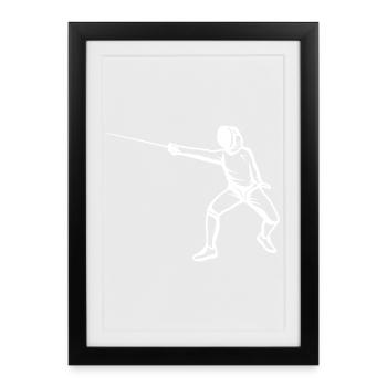 Fencer's Sketch - Framed poster (27 × 37 cm) - black - Front