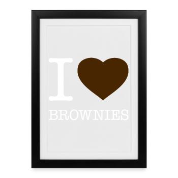 I LOVE BROWNIES - Framed poster (27 × 37 cm) - black - Front
