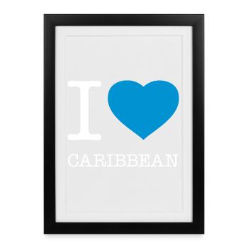 I LOVE CARIBBEAN Karibik - Framed poster (27 × 37 cm) - black - Front