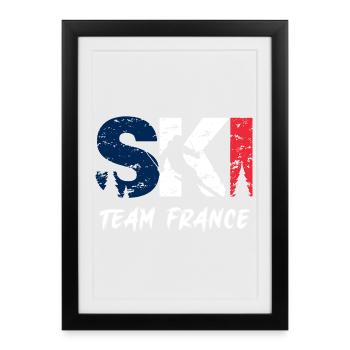 Ski Team France Emblem - Affiche encadrée (27 × 37 cm) - noir - Devant