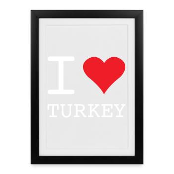 J’ADORE LA TURQUIE Türkei - Affiche encadrée (27 × 37 cm) - noir - Devant