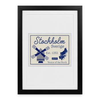 Stockholm Windmill Heritage - Framed poster (27 × 37 cm) - black - Front