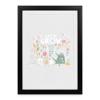 Laissez-le pousser des fleurs de jardin printanières - Affiche encadrée (27 × 37 cm) - noir - Devant