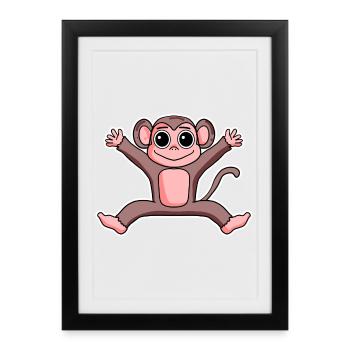 Monkey - Framed poster (27 × 37 cm) - black - Front