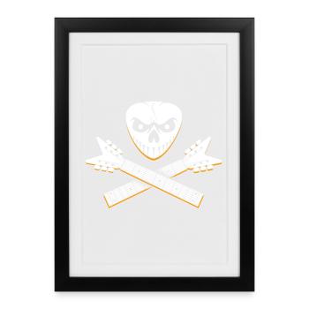 Skull and Crossed Guitar Designs - Framed poster (27 × 37 cm) - black - Front