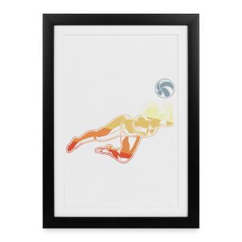 Volley-ball de plage Femme - Affiche encadrée (27 × 37 cm) - noir - Devant