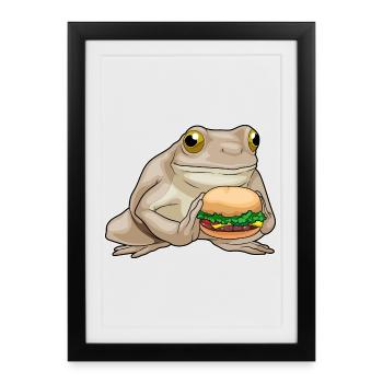 Cheeseburger grenouille - Affiche encadrée (27 × 37 cm) - noir - Devant