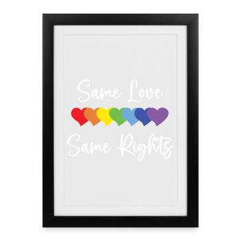 LGBTQ Pride Month - Same Love, Same Rights - Framed poster (27 × 37 cm) - black - Front