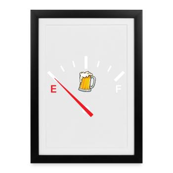 Carburant amusant pour la bière bière design drôle - Affiche encadrée (27 × 37 cm) - noir - Devant