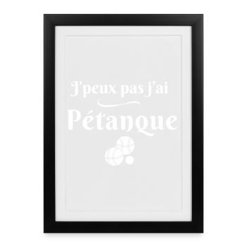 pétanque, joueur de pétanque, pétanqueur - Affiche encadrée (27 × 37 cm) - noir - Devant
