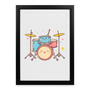 Trapset Cartoon Look - Affiche encadrée (27 × 37 cm) - noir - Devant