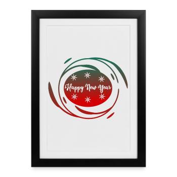 BONNE ANNEE. SAINT SYLVESTRE. MEILLEURS VOEUX - Affiche encadrée (27 × 37 cm) - noir - Devant