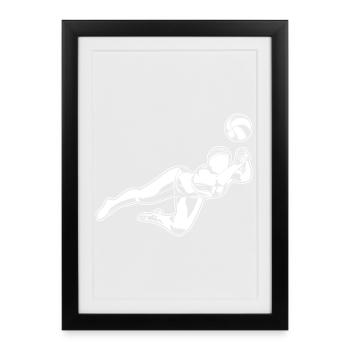 Beach Volleyball Mädchen - Gerahmtes Poster (27 × 37 cm) - Schwarz - Vorne