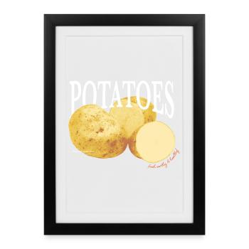 Potatoes – Retro Vegetable Statement - Framed poster (27 × 37 cm) - black - Front