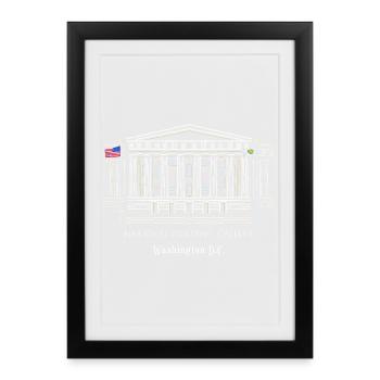 Washington D.C., National portrait gallery, États-Unis - Affiche encadrée (27 × 37 cm) - noir - Devant