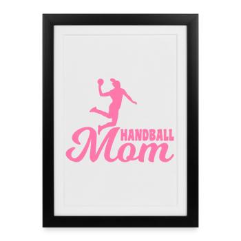 Maman handballeuse - Affiche encadrée (27 × 37 cm) - noir - Devant