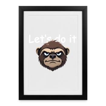 Sloth - let's do it - Framed poster (27 × 37 cm) - black - Front