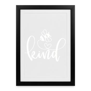 Kindness Butterflies Word Design - Framed poster (27 × 37 cm) - black - Front