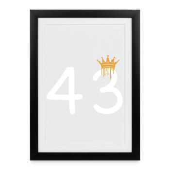 Royal Crown Handlettering Design - Framed poster (27 × 37 cm) - black - Front