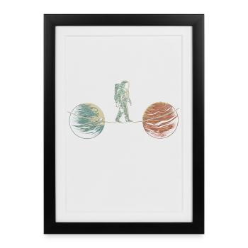 Space Acrobatics Art Design - Framed poster (27 × 37 cm) - black - Front